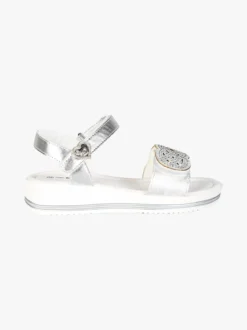Energy Sandali da ragazza con cinturini a strappo e micro borchie - argento
