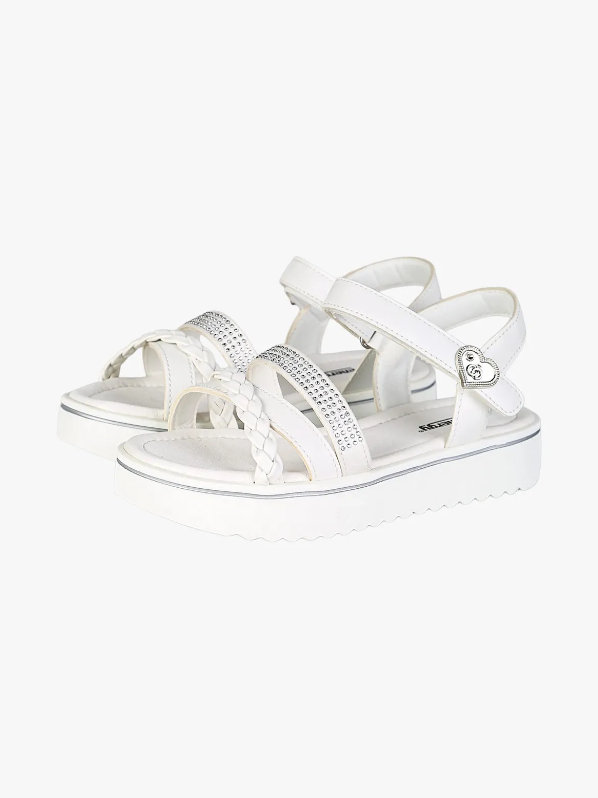 Energy Sandali da ragazza con strass e platform - bianco