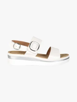 Energy Sandali donna con cinturino a strappo e zeppa comfort - bianco