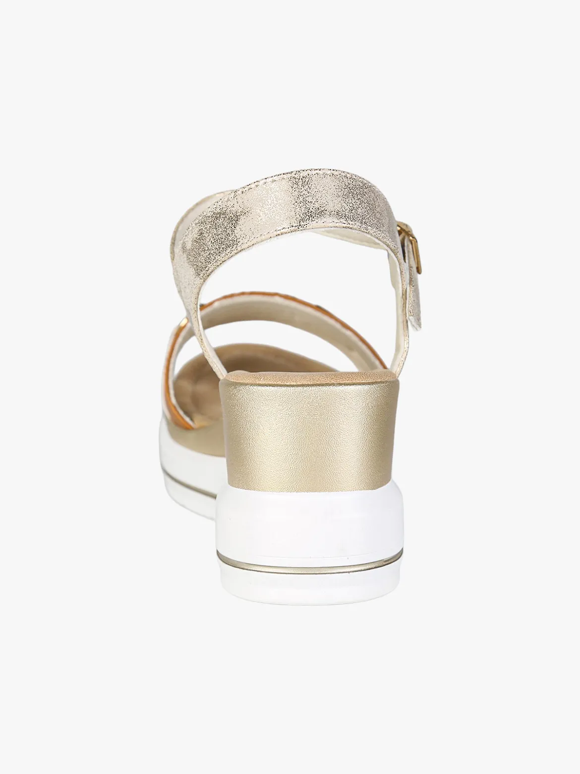 Energy Sandali donna con morsetto di strass e zeppa - cuoio