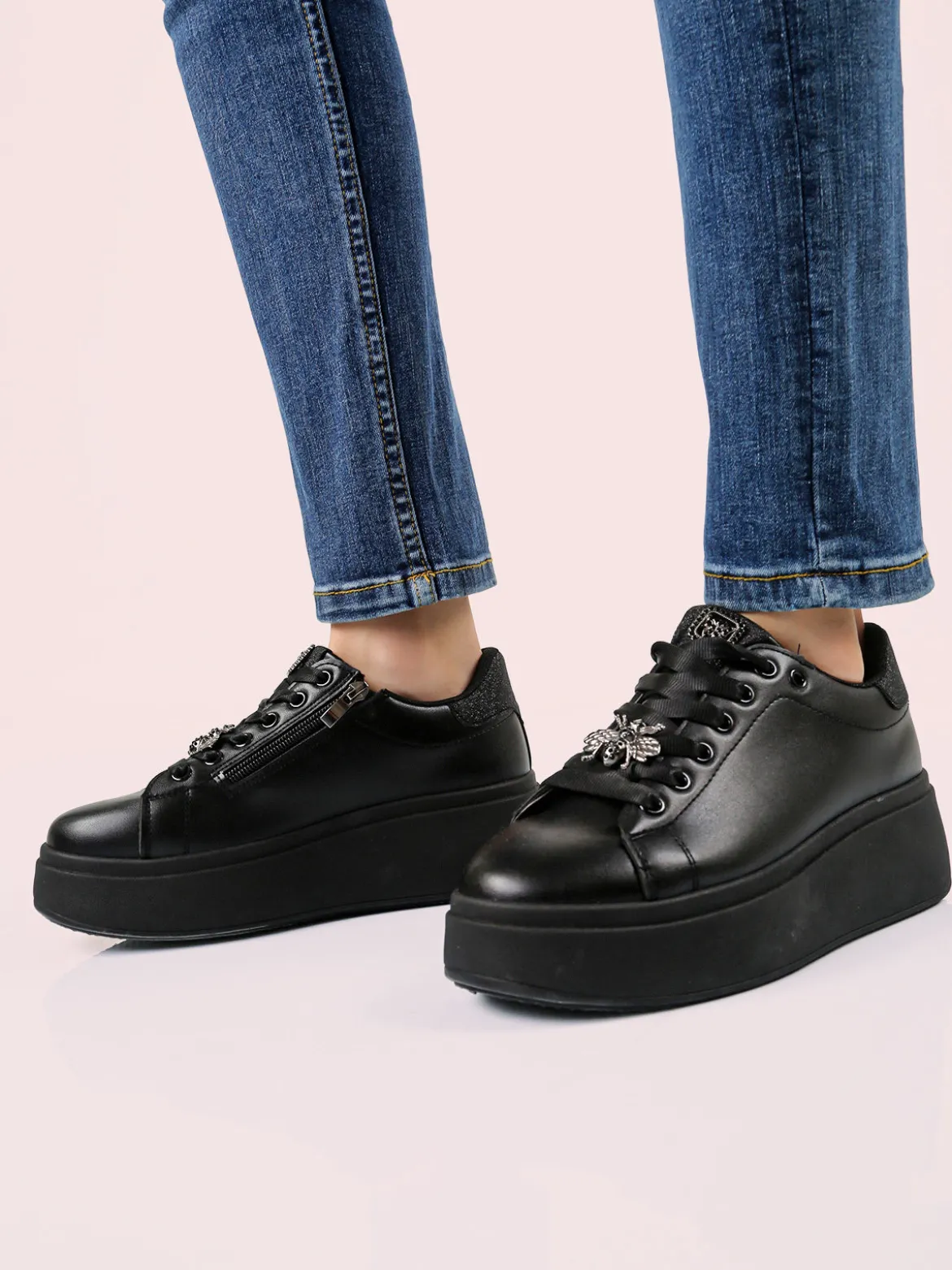 Energy Sneakers donna con platform - nero