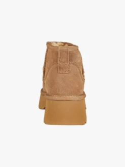 Energy Stivaletti donna scamosciati con platform e fodera in ecopelliccia - cammello