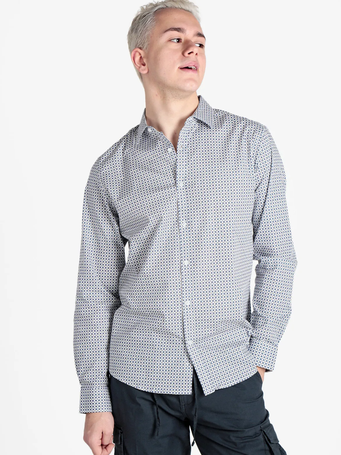 Enos Camicia da uomo slim fit con stampe