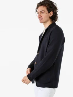 Enos Jeans Blazer da uomo in maglia con bottoni - blu scuro