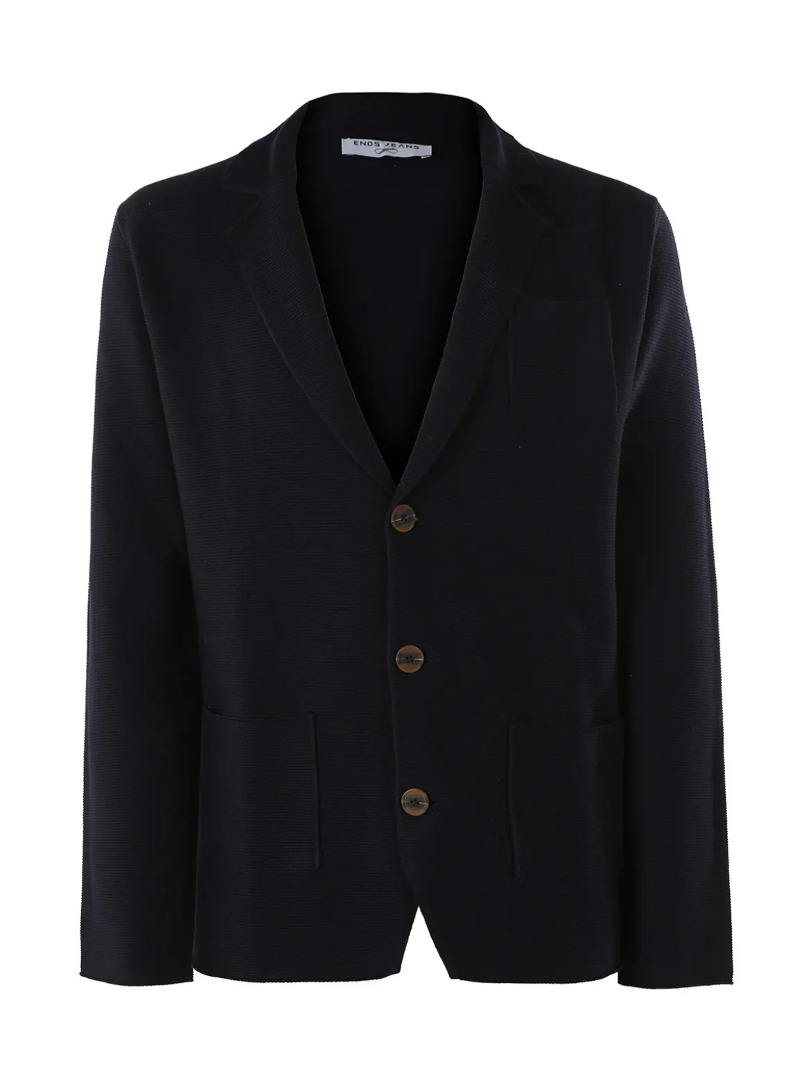Enos Jeans Blazer da uomo in maglia con bottoni - blu scuro