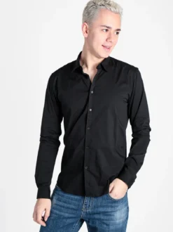 Enos Jeans Camicia da uomo slim fit a maniche lunghe