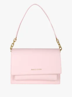 Enrico Coveri Borsa donna rigida in ecopelle con patta - rosa