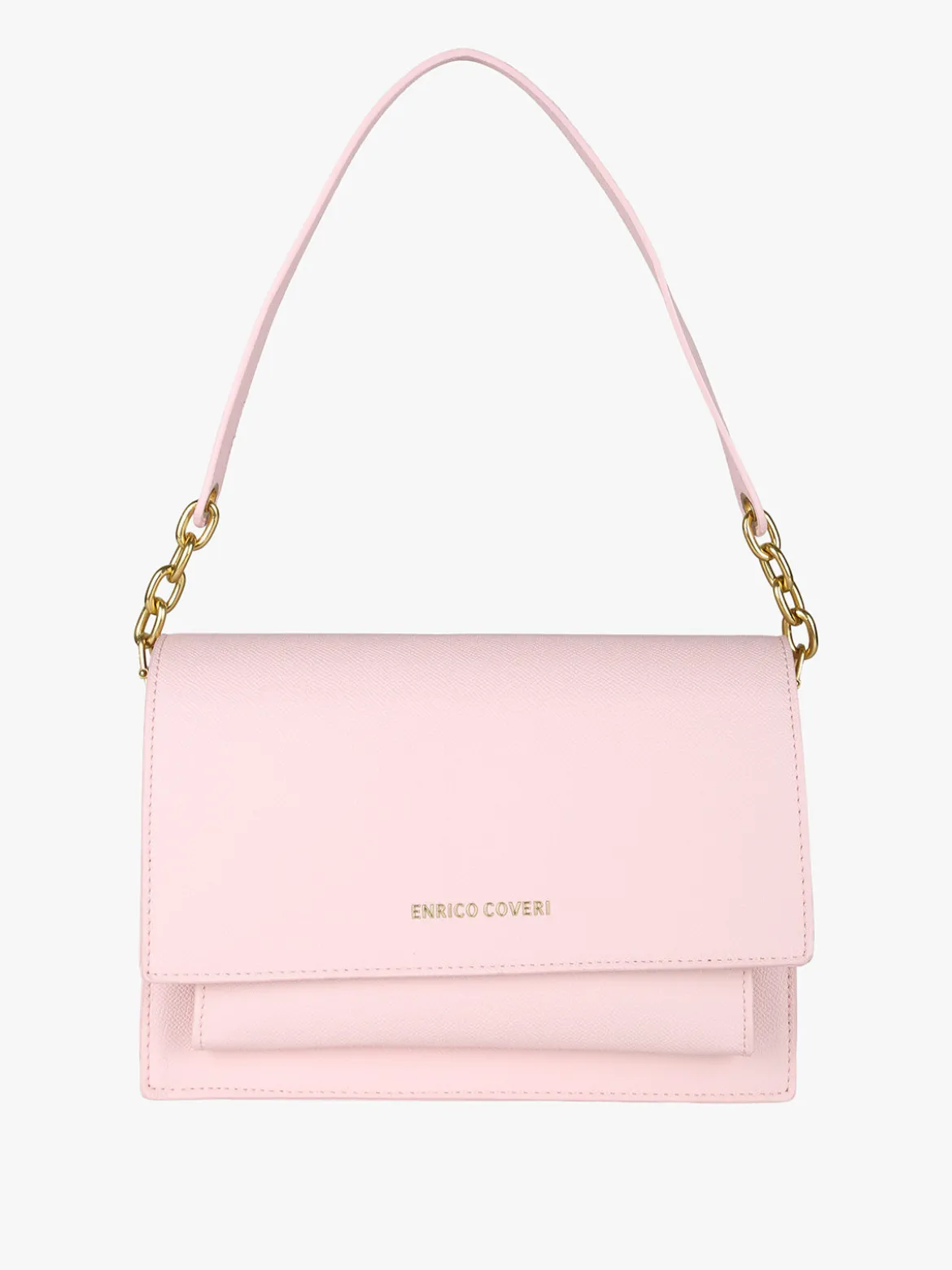 Enrico Coveri Borsa donna rigida in ecopelle con patta - rosa