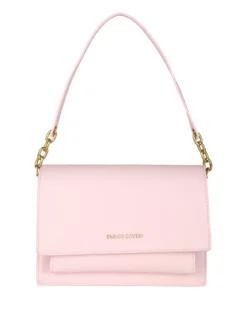 Enrico Coveri Borsa donna rigida in ecopelle con patta - rosa