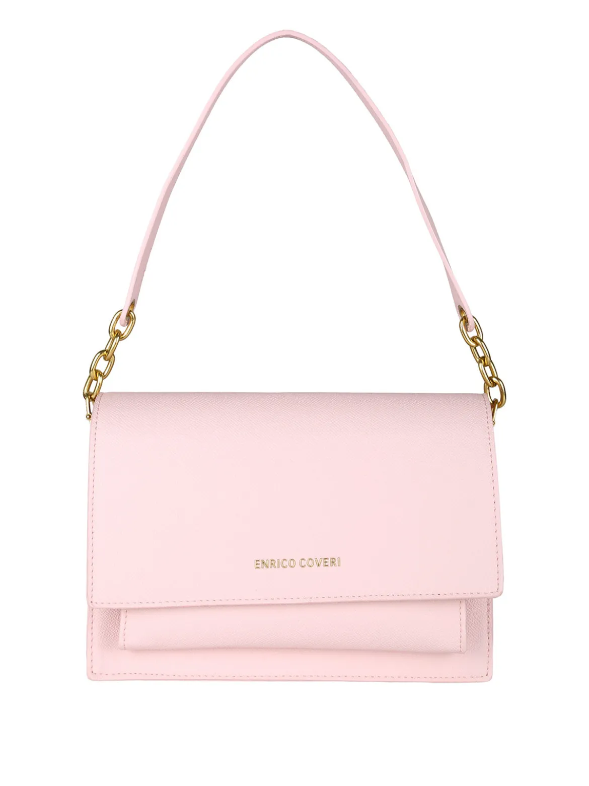 Enrico Coveri Borsa donna rigida in ecopelle con patta - rosa
