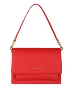 Enrico Coveri Borsa donna rigida in ecopelle con patta - rosso