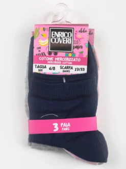 Enrico Coveri Calze corte da bambina confezione 3 paia