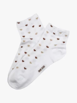 Enrico Coveri Calze corte da donna con cuori - bianco