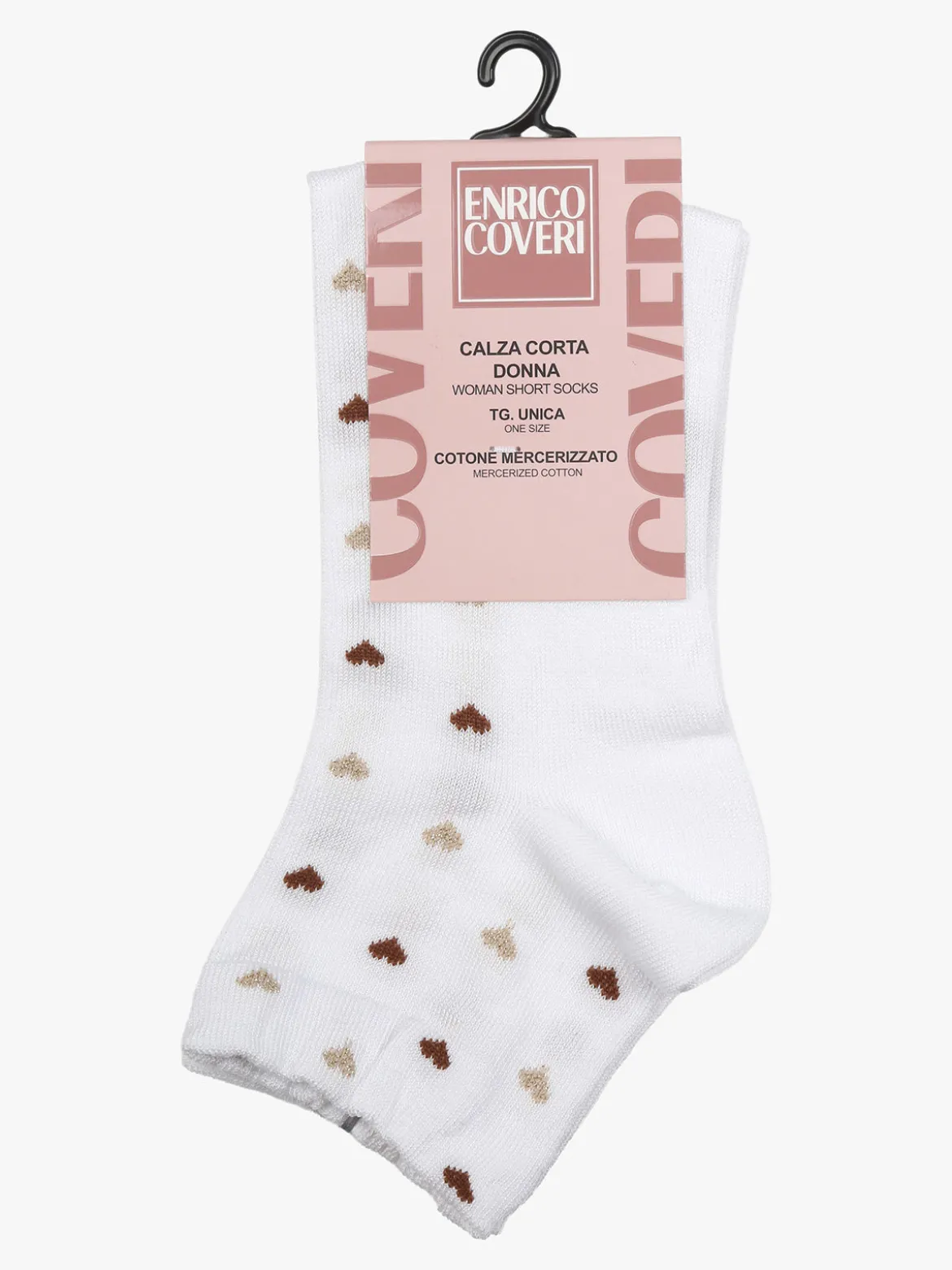 Enrico Coveri Calze corte da donna con cuori - bianco