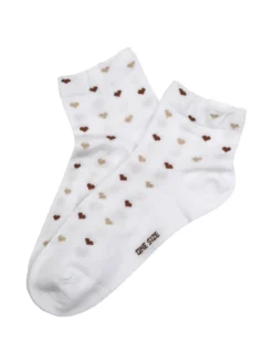 Enrico Coveri Calze corte da donna con cuori - bianco