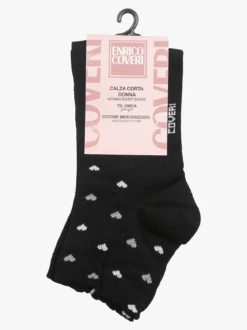 Enrico Coveri Calze corte da donna con cuori - nero