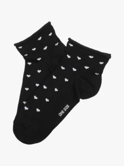 Enrico Coveri Calze corte da donna con cuori - nero