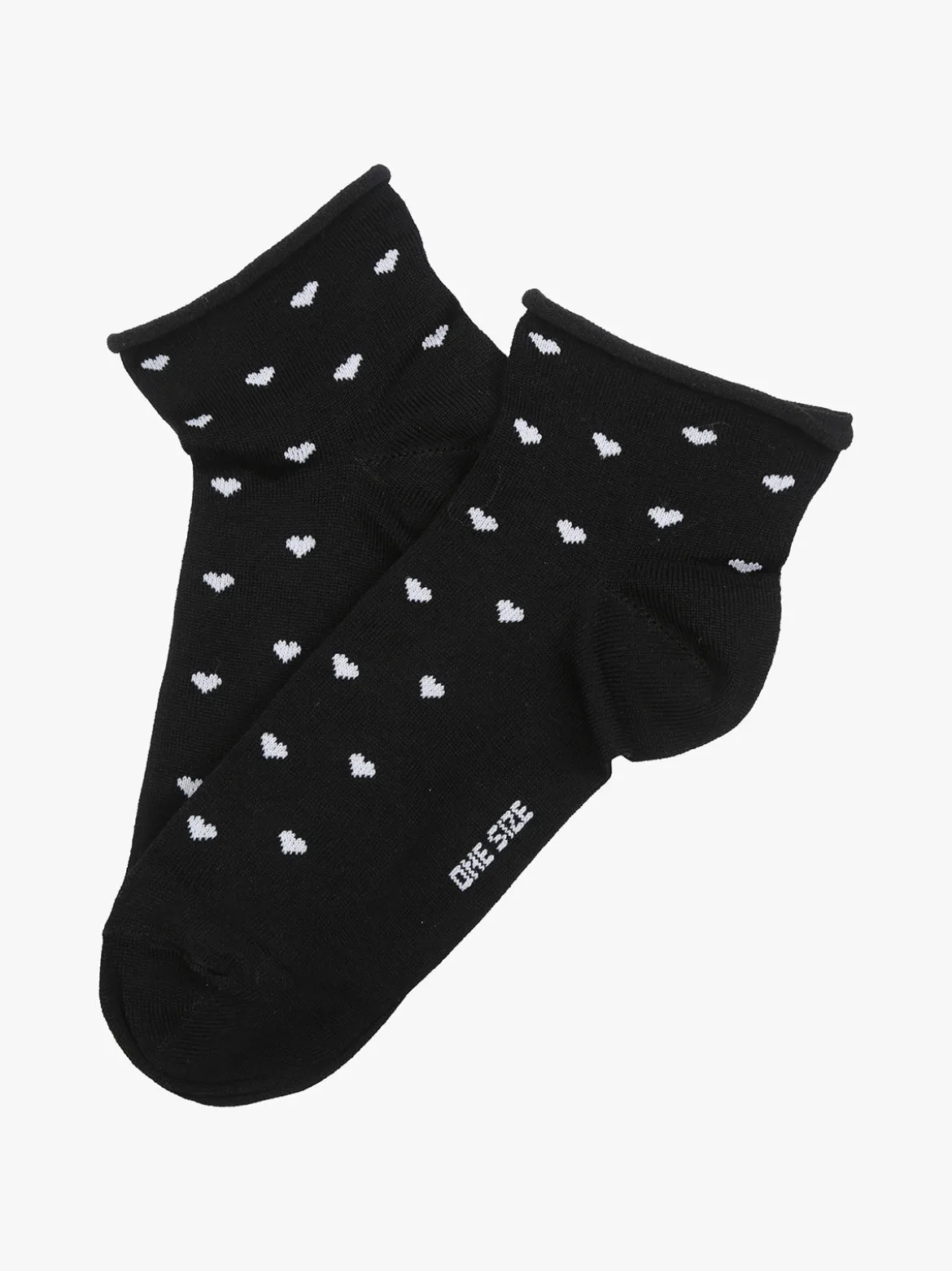 Enrico Coveri Calze corte da donna con cuori - nero