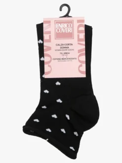 Enrico Coveri Calze corte da donna con cuori - nero
