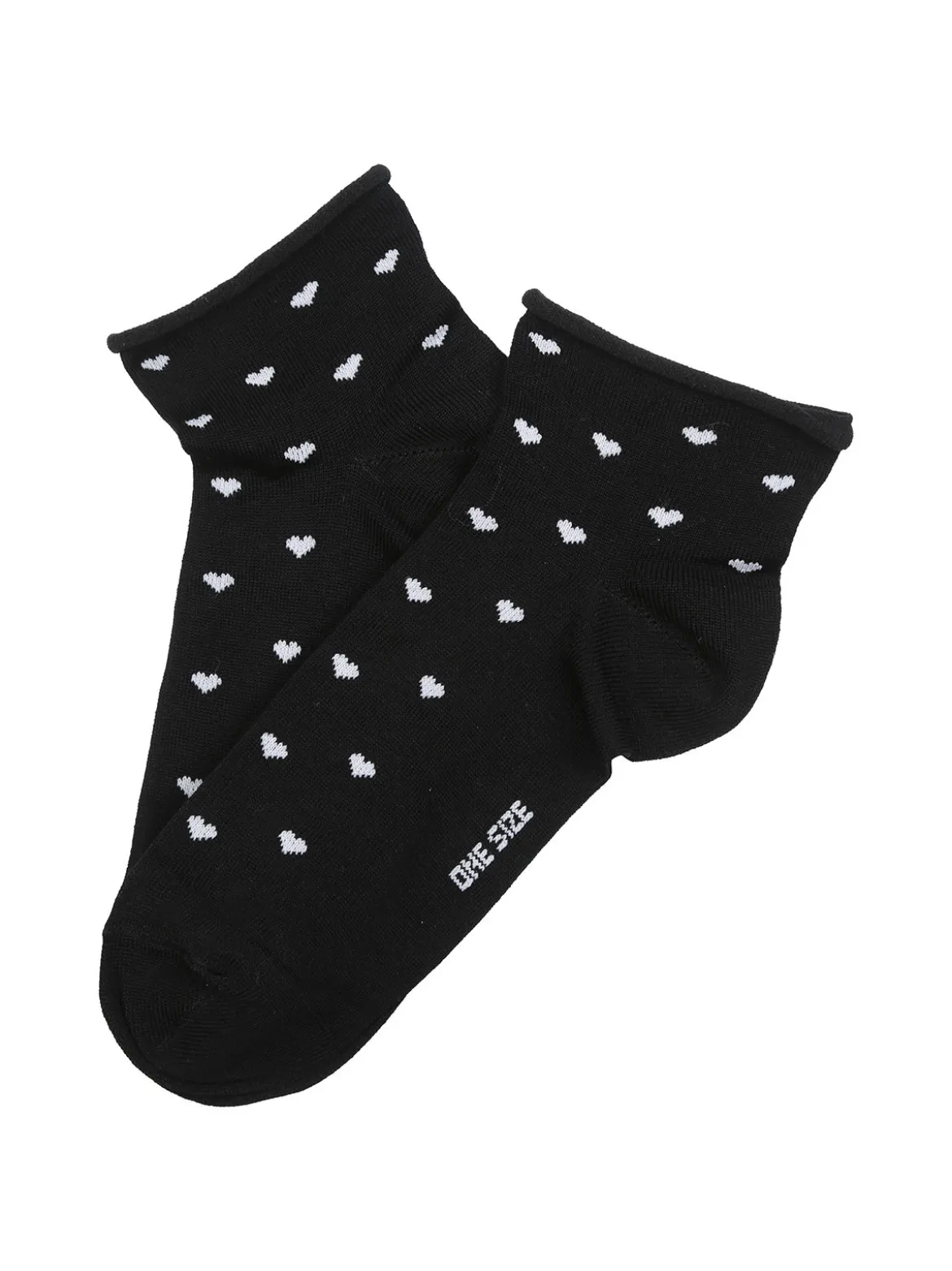 Enrico Coveri Calze corte da donna con cuori - nero