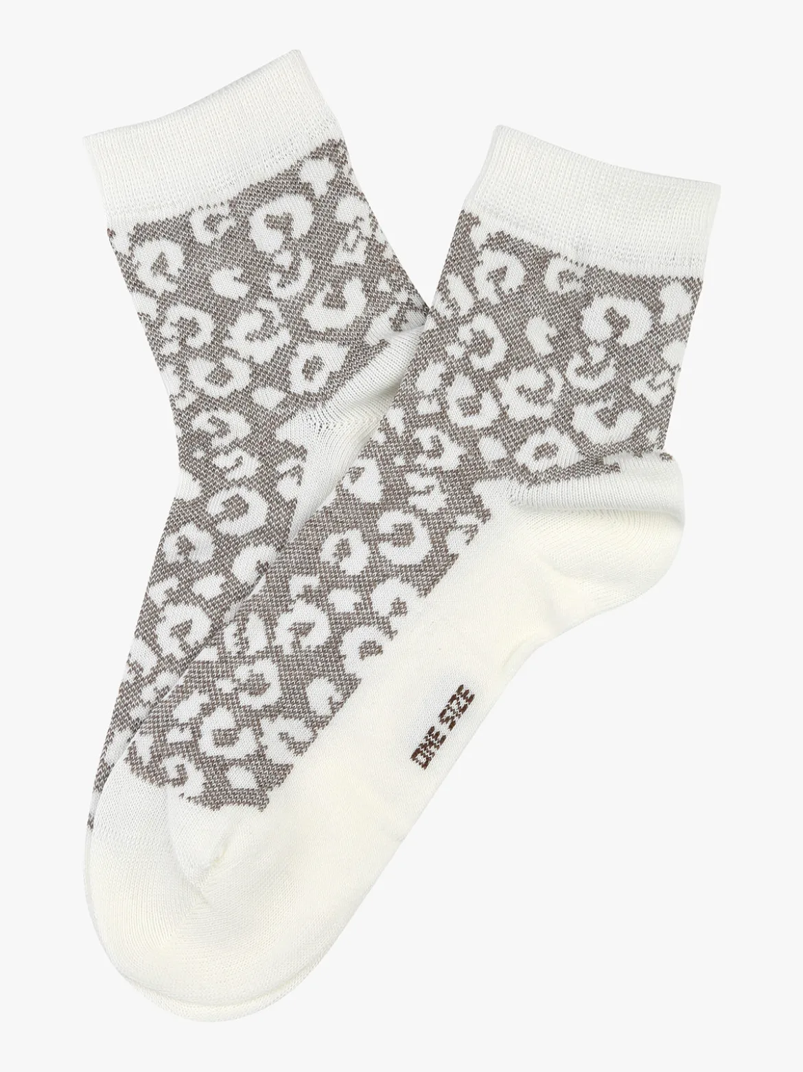 Enrico Coveri Calze corte da donna in caldo cotone animalier - bianco