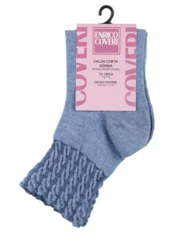 Enrico Coveri Calze corte da donna in caldo cotone - azzurro