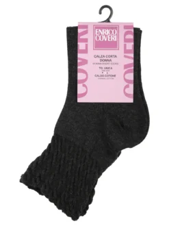 Enrico Coveri Calze corte da donna in caldo cotone - grigio scuro