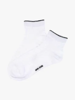 Enrico Coveri Calze corte da donna in cotone mercerizzato - bianco