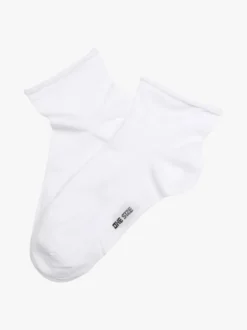 Enrico Coveri Calze corte da donna in cotone mercerizzato - bianco