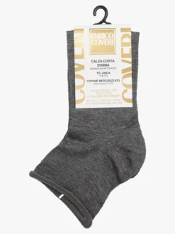 Enrico Coveri Calze corte da donna in cotone mercerizzato - grigio