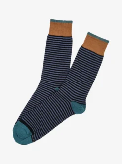 Enrico Coveri Calze corte da uomo a righe in caldo cotone - jeans