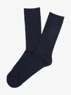 Enrico Coveri Calze corte da uomo in caldo cotone e lana - blu scuro