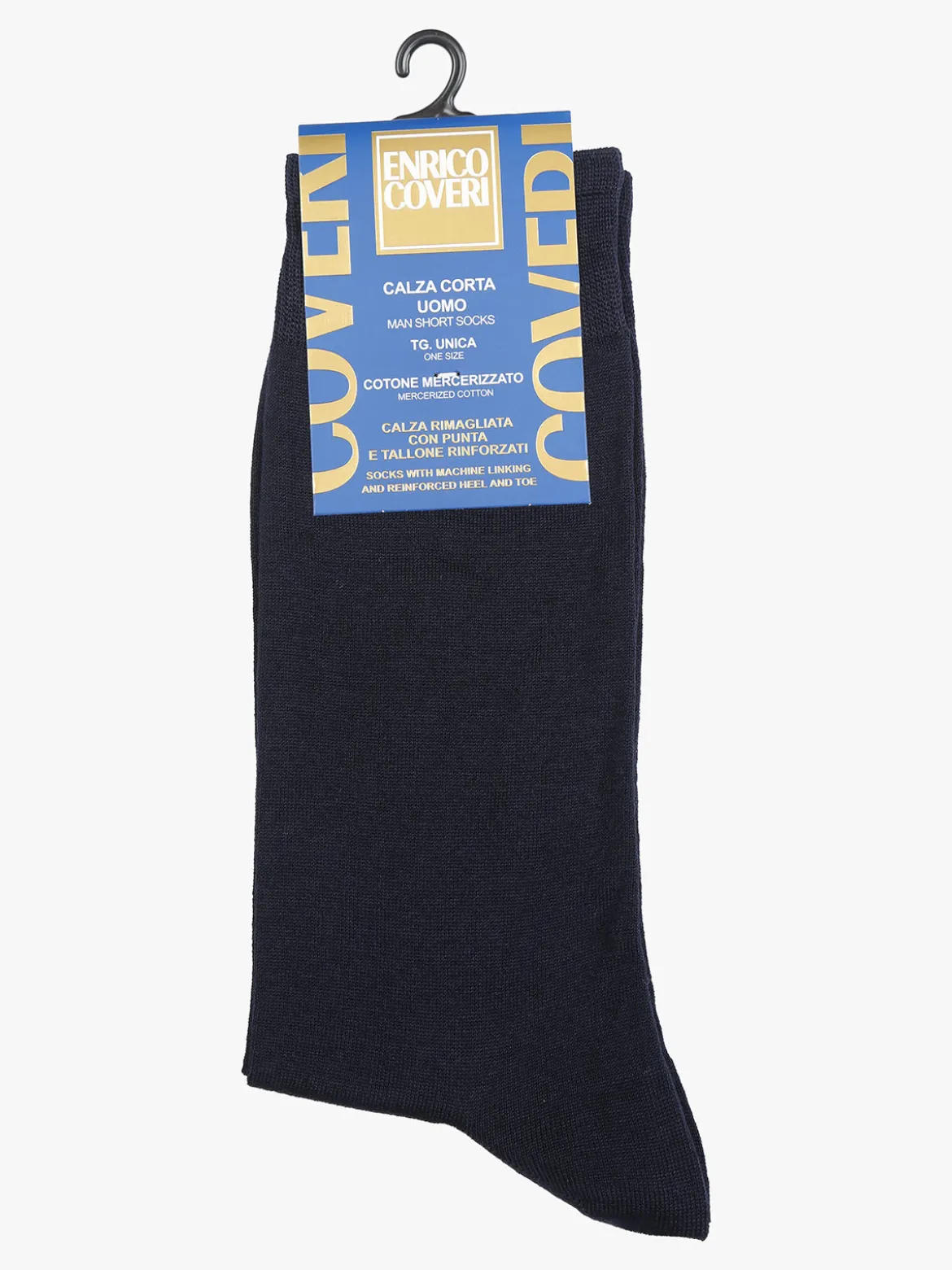 Enrico Coveri Calze corte da uomo in cotone mercerizzato - blu