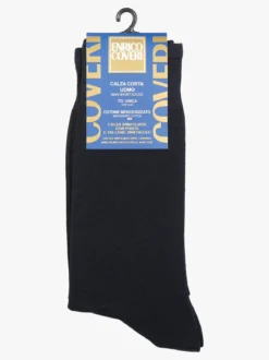 Enrico Coveri Calze corte da uomo in cotone mercerizzato - blu scuro