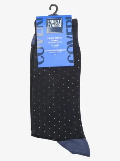 Enrico Coveri Calze corte da uomo in cotone mercerizzato - blu scuro