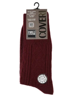 Enrico Coveri Calze corte da uomo morbide in caldo cotone - bordeaux