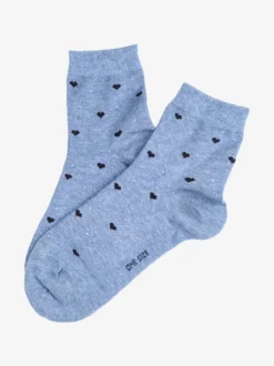 Enrico Coveri Calze corte donna cuori in caldo cotone - jeans