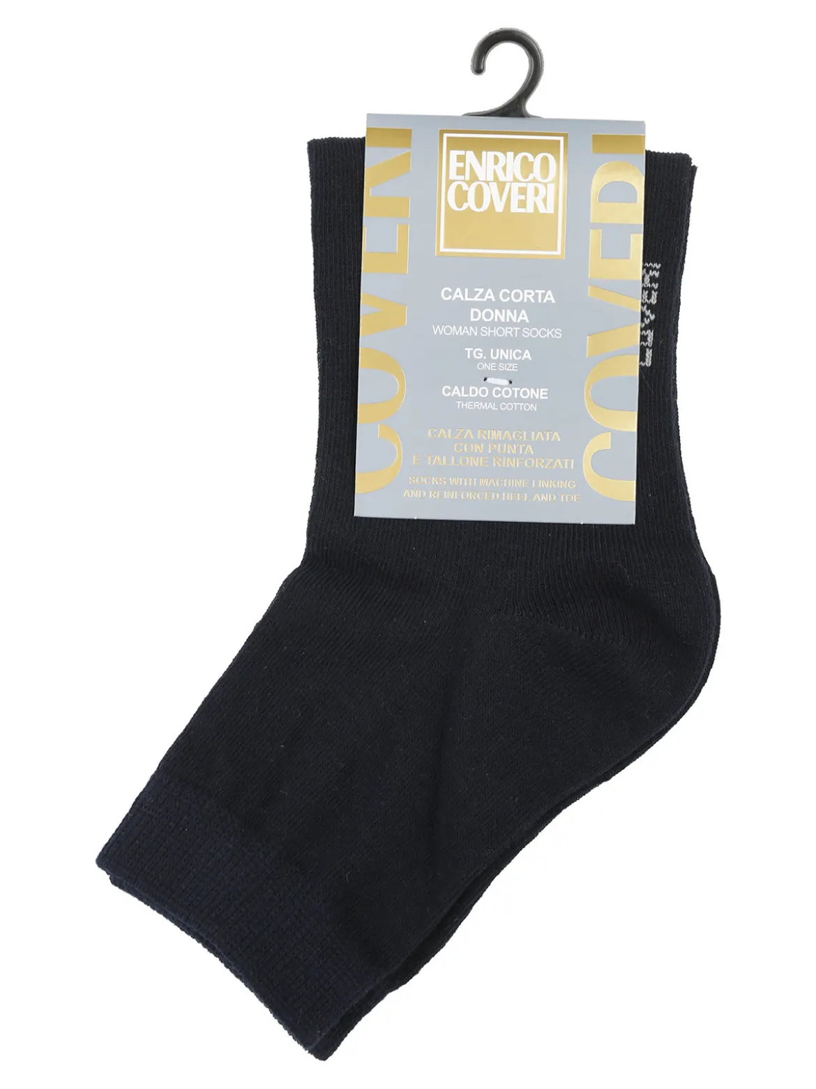 Enrico Coveri Calze corte donna in caldo cotone - blu scuro