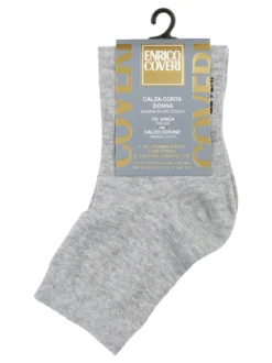 Enrico Coveri Calze corte donna in caldo cotone - grigio chiaro