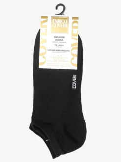 Enrico Coveri Calze corte sneaker da donna in cotone mercerizzato - nero