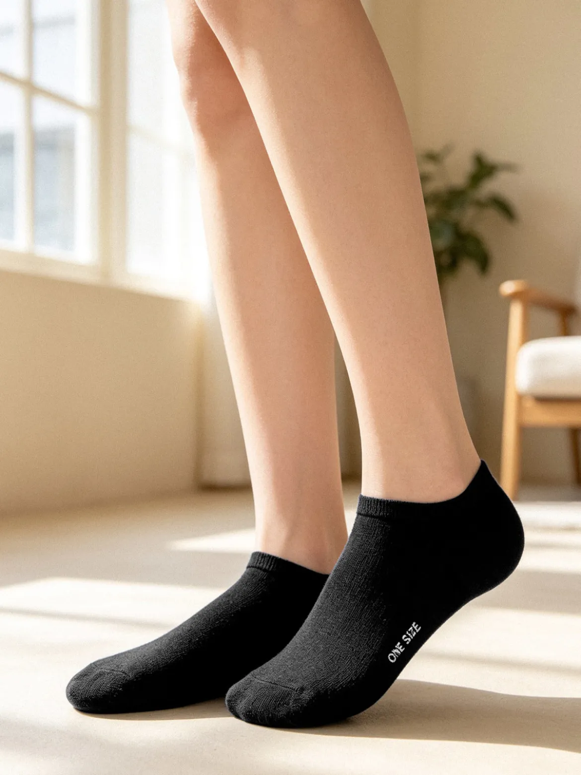 Enrico Coveri Calze corte sneaker da donna in cotone mercerizzato - nero