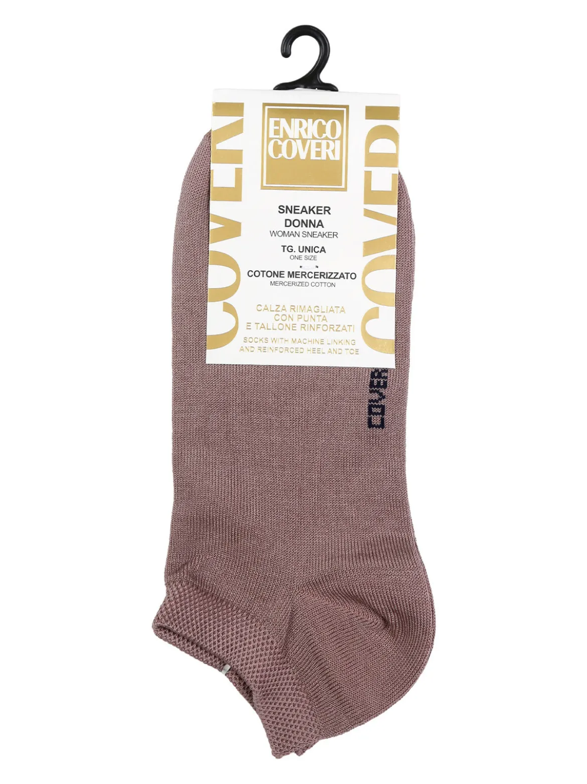 Enrico Coveri Calze corte sneaker da donna in cotone mercerizzato - taupe