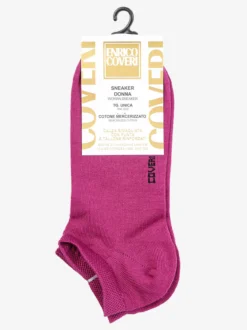 Enrico Coveri Calze corte sneaker da donna in cotone mercerizzato - fucsia