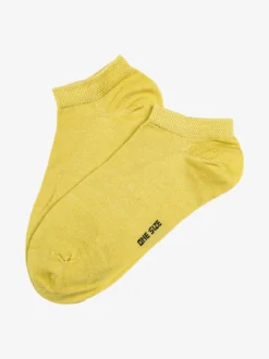 Enrico Coveri Calze corte sneaker da donna in cotone mercerizzato - limone