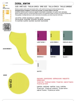 Enrico Coveri Calze corte sneaker da donna in cotone mercerizzato - limone