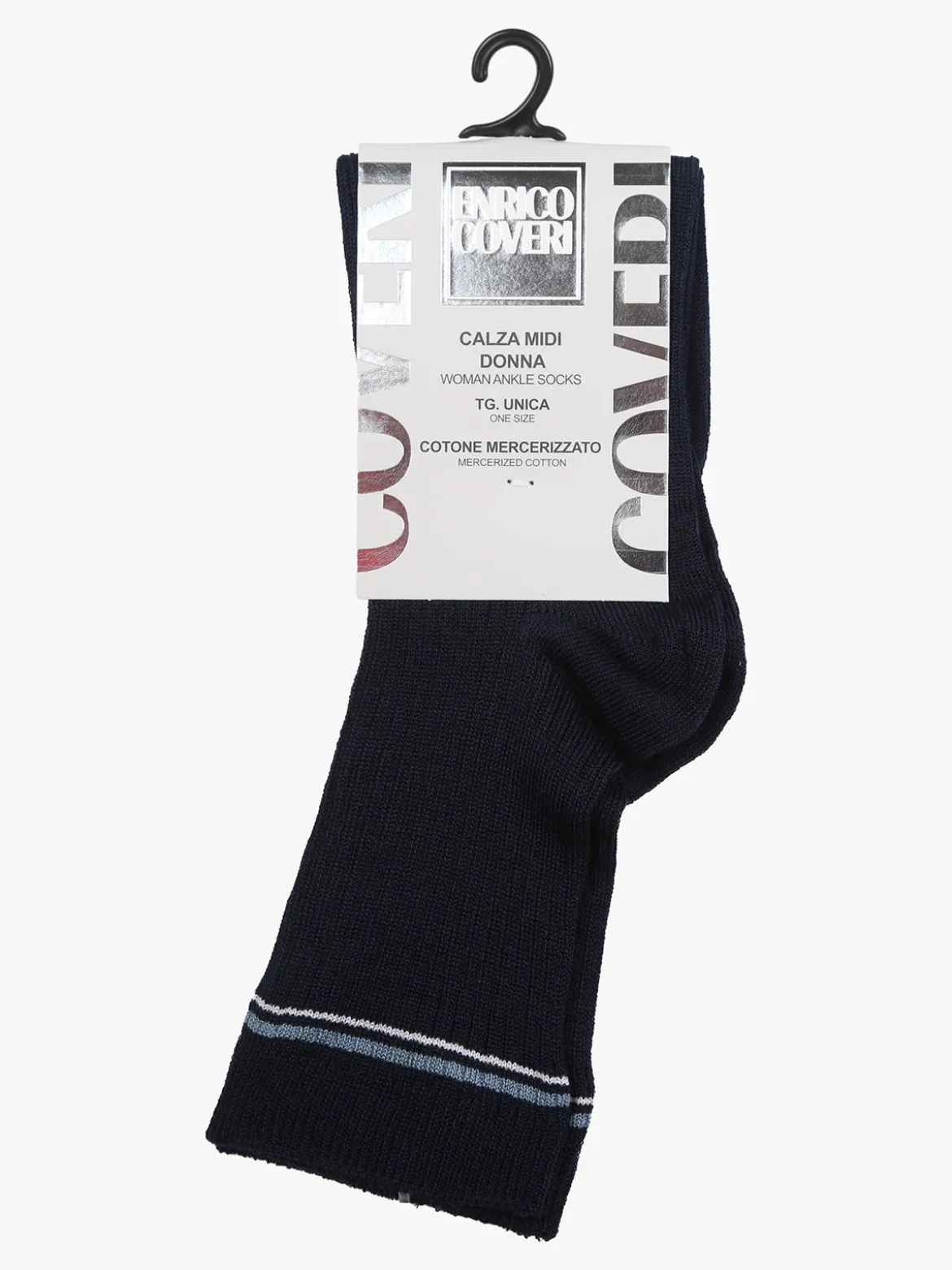 Enrico Coveri Calze donna midi a costine - blu scuro