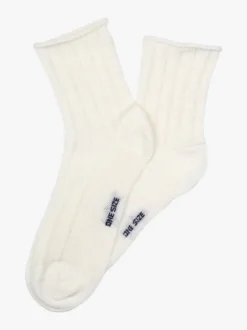 Enrico Coveri Calze donna midi in cotone mercerizzato - panna