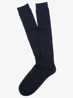Enrico Coveri Calze lunghe da uomo a costine misto lana - blu scuro