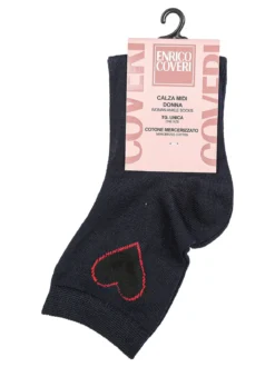 Enrico Coveri Calze midi da donna in cotone mercerizzato - blu scuro