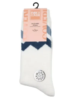 Enrico Coveri Calze midi donna invernali morbide - bianco